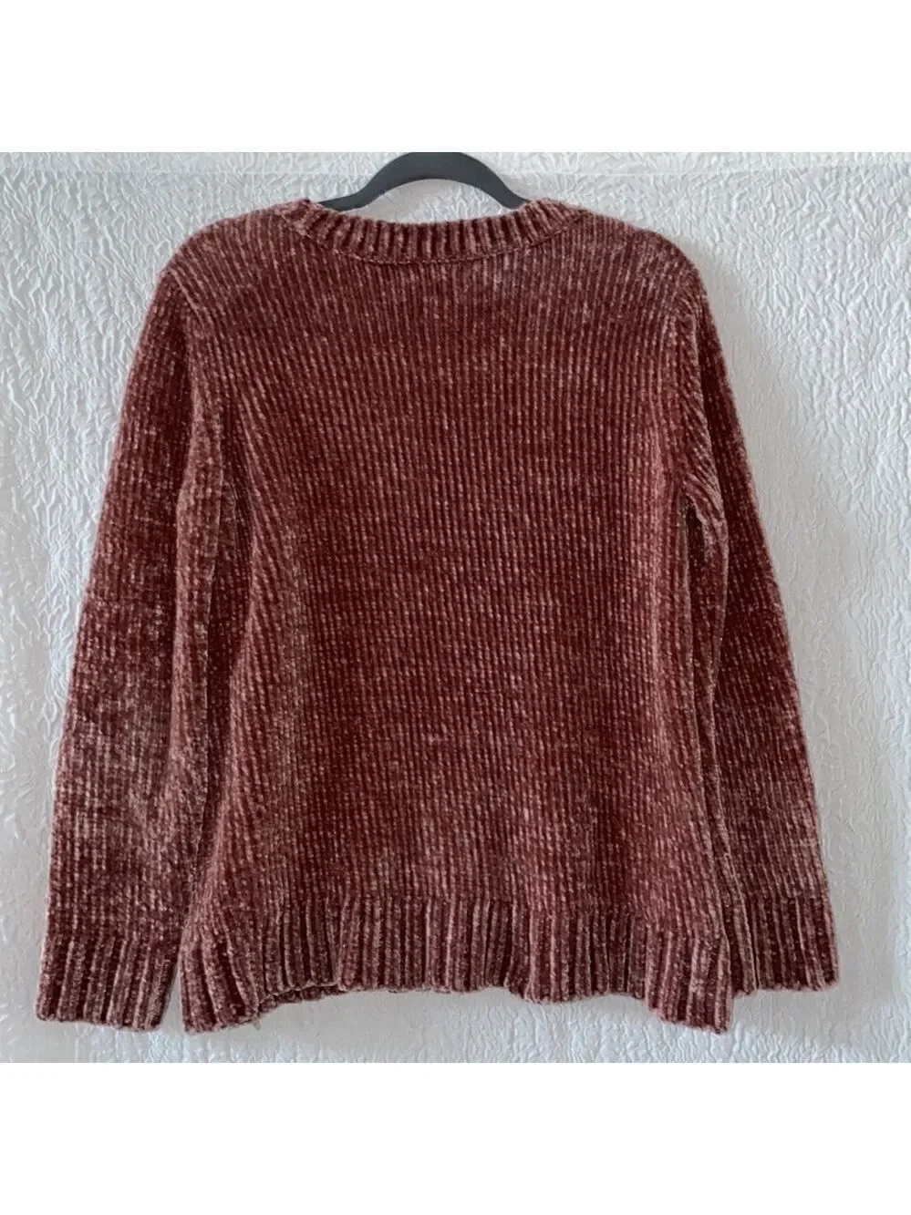 Orvis Chenille Crew Neck Long Sleeve Pullover Sweater